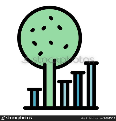 Tree rope park icon outline vector. Sport adventure. Extreme forest color flat. Tree rope park icon vector flat