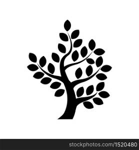 Tree silhouette icon isolated on white background,Decoration concept,Vector illustration.