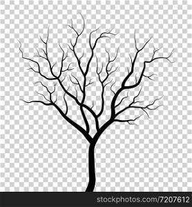 Tree silhouette illustration isolated on transparent background