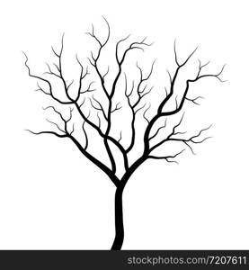 Tree silhouette illustration isolated on white background