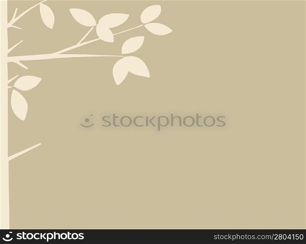 tree silhouette on brown background, vector illustration