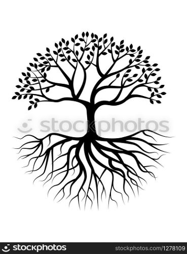 Tree silhouette with root