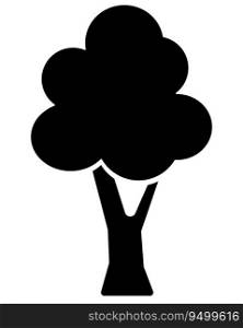Tree, simple plant silhouette - vector illustration for logo or pictogram. Tree silhouette for identity, icon or sign