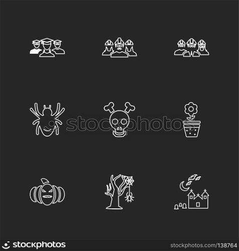 tree , spider, pumpkin , halloween , rip , graveyard , horror , pumpkin , grave , cross , bat , scary , scare , candy , rip , horror , night , spider , icon, vector, design,  flat,  collection, style, creative,  icons