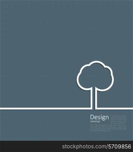 Tree standing alone symbol, design webpage, logo template corporate style layout - vector