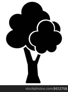 Tree stylized, simple plant silhouette - vector illustration for logo or pictogram. Tree silhouette for identity, icon or sign