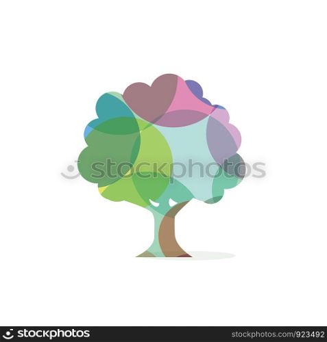 Tree vector icon, beautiful and colorful tree logo design.