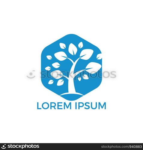 Tree vector logo design. Tree icon modern symbol.