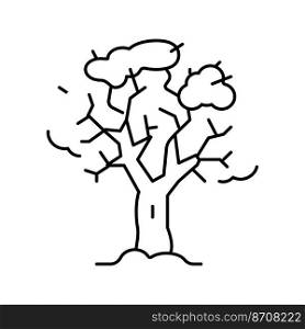 tree winter line icon vector. tree winter sign. isolated contour symbol black illustration. tree winter line icon vector illustration