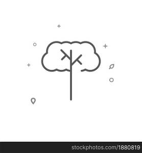 Tree with a lush crown simple vector line icon. Grey sign isolated on white background. Editable stroke. Adjust line weight.. Tree with a lush crown simple vector line icon. Grey sign isolated on white background. Editable stroke