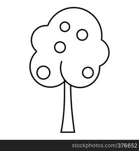 Tree with fruit icon. Outline illustration of tree with fruit vector icon for web. Tree with fruit icon, outline style