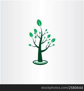 tree with green leaves vector icon sign design element bio