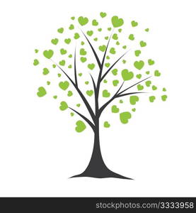 Tree with hearts. Vector illustration