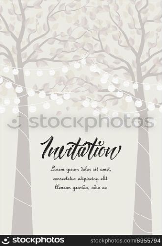 Tree with lanterns. Vector illustration of a tree with lanterns. Cheerful party and celebration