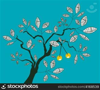tree with lots of leaves vector illustration