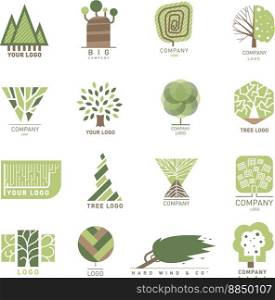 Tree wood oak design element badge modern vector image