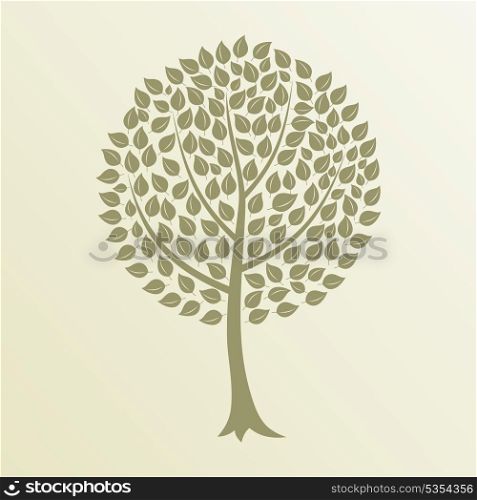 Tree4. Tree with a roundish crone. A vector illustration