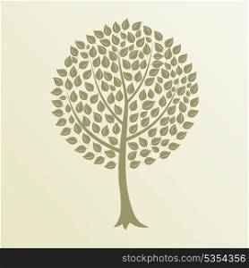 Tree4. Tree with a roundish crone. A vector illustration
