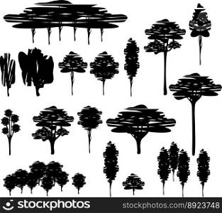 Trees cartoon set vector image