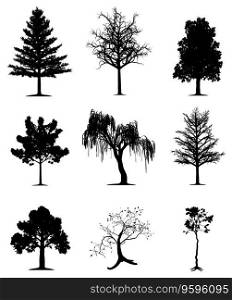 Trees collection vector image