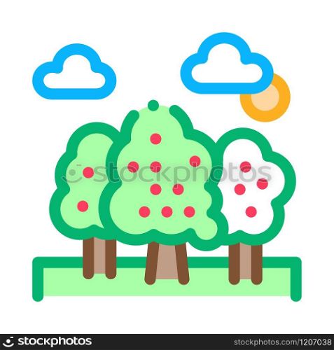 Trees Forest Icon Vector. Outline Trees Forest Sign. Isolated Contour Symbol Illustration. Trees Forest Icon Vector Outline Illustration