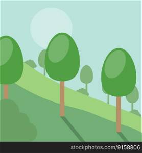 trees in cartoon style. Natural background. Travel background. Vector illustration. EPS 10.. trees in cartoon style. Natural background. Travel background. Vector illustration.
