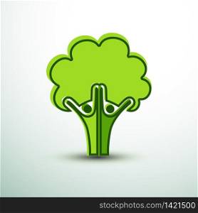 trees in the form of human green creative idea,vector illustration