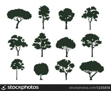 Trees silhouette on white background vector illustration EPS10