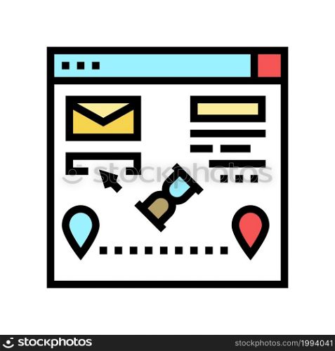 trekking delivery color icon vector. trekking delivery sign. isolated symbol illustration. trekking delivery color icon vector illustration