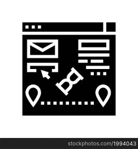 trekking delivery glyph icon vector. trekking delivery sign. isolated contour symbol black illustration. trekking delivery glyph icon vector illustration