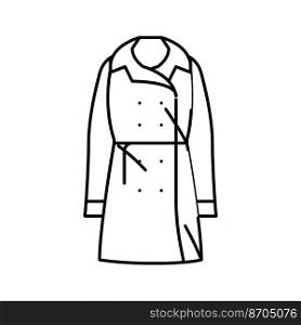trench coat outerwear female line icon vector. trench coat outerwear female sign. isolated contour symbol black illustration. trench coat outerwear female line icon vector illustration