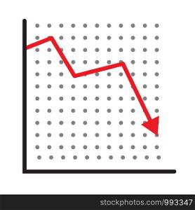 trend down graph icon. stock icon on white background. flat style. financial market crash icon for your web site design, logo, app, UI. graph chart downtrend symbol. chart going down sign.