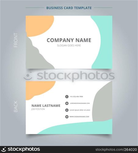 Trendy abstract business name card template layout modern style. Brush pastels color element. Vector illustration
