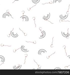 Trendy abstract doodle seamless illustration. Black and red color, pastel vector drawing. Modern monochrome background.. Nature color, pastel vector drawing. Modern monochrome background. Trendy abstract doodle seamless illustration.