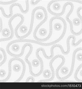 Trendy abstract lines black and white seamless pattern for background, wrap, fabric, textile, wrap, surface, web and print design. Elegant minimal modern repeatable tillable motif.