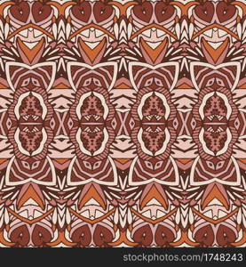 Trendy african tribal seamless pattern fort fabric. Bohemian nomadic style doodle handdrawn arts.. Vector Ethnic pattern background ornamental