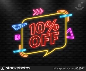 Trendy flat advertising with 10 percent discount flat badge for promo design. Poster badge. Business design. Vector illustration. Trendy flat advertising with 10 percent discount flat badge for promo design. Poster badge. Business design. Vector illustration.