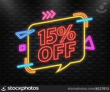 Trendy flat advertising with 15 percent discount flat badge for promo design. Poster badge. Business design. Vector illustration. Trendy flat advertising with 15 percent discount flat badge for promo design. Poster badge. Business design. Vector illustration.
