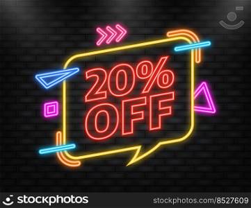 Trendy flat advertising with 20 percent discount flat badge for promo design. Poster badge. Business design. Vector illustration. Trendy flat advertising with 20 percent discount flat badge for promo design. Poster badge. Business design. Vector illustration.