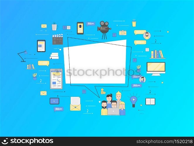 Trendy flat geometric bubbles and prospects in startups, business development, profit growth strategies. Plans and expectations. Vector illustration in thin line style.