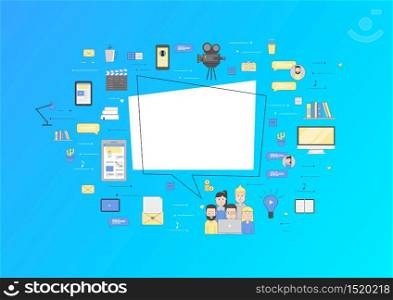 Trendy flat geometric bubbles and prospects in startups, business development, profit growth strategies. Plans and expectations. Vector illustration in thin line style.