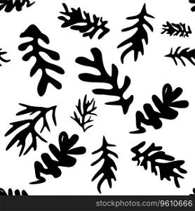 Trendy floral seamless pattern inspired by Matisse, black and white floral pattern.. Trendy floral seamless pattern inspired by Matisse, black and white floral pattern