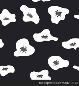 Trendy floral seamless pattern inspired by Matisse, poppies black and white floral pattern. Trendy floral seamless pattern inspired by Matisse, blue and red poppies, black and white floral pattern