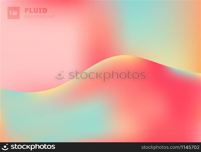 Trendy fluid vivid color gradient wave shape background with space for your text. Abstract liquid 3d shapes. Vector illustration