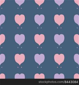 Trendy hearts retro seamless pattern in 1960 style. Simple aesthetic print for tee, textile, fabric and stationery. Hand drawn vector illustration for decor and design.