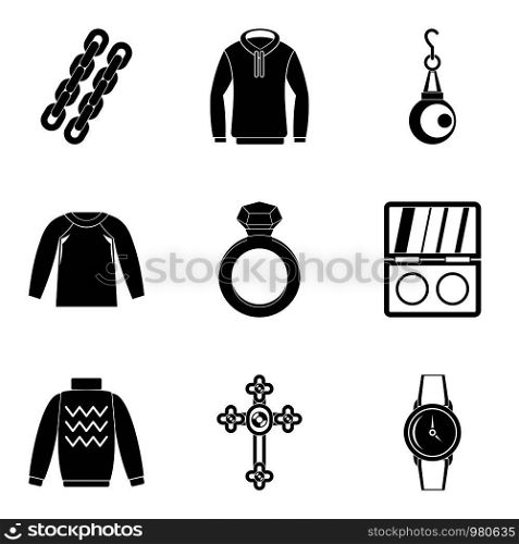Trendy icons set. Simple set of 9 trendy vector icons for web isolated on white background. Trendy icons set, simple style