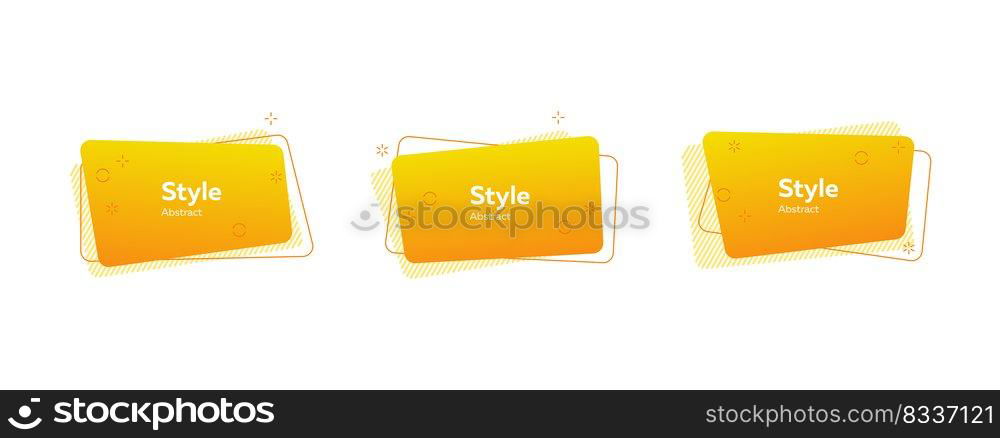 Trendy minimal abstract design elements. Dynamical colored forms and line. Gradient banners with flowing geometric shapes. Template for design of logo, flyer or presentation. Vector illustration