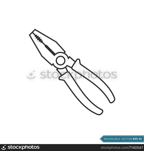 Trendy Pliers Icon Vector Template Illustration Design