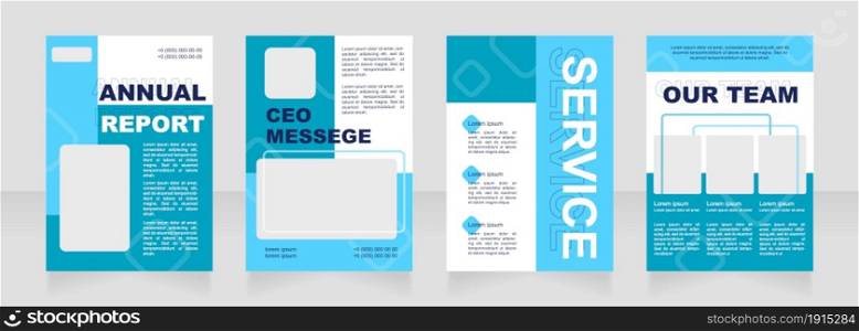 Trendy retail blank brochure layout design. Marine industry info. Vertical poster template set with empty copy space for text. Premade corporate reports collection. Editable flyer paper pages. Trendy retail blank brochure layout design