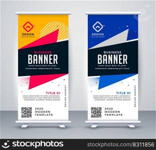 trendy roll up standee banner design template